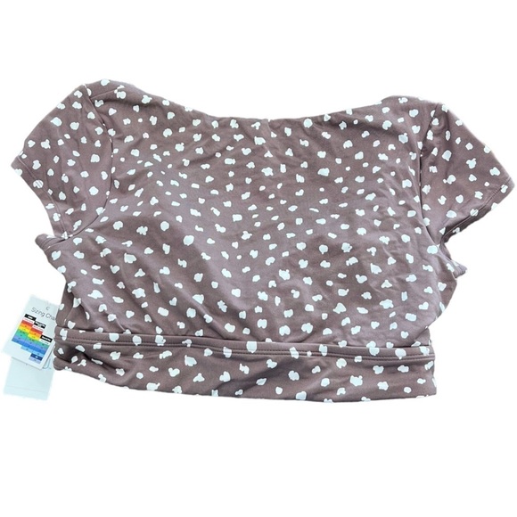 🟤 NWT Time and Tru 🟤 Swimsuit Top Mocha Color Size Small 4-6 - Picture 2 of 8